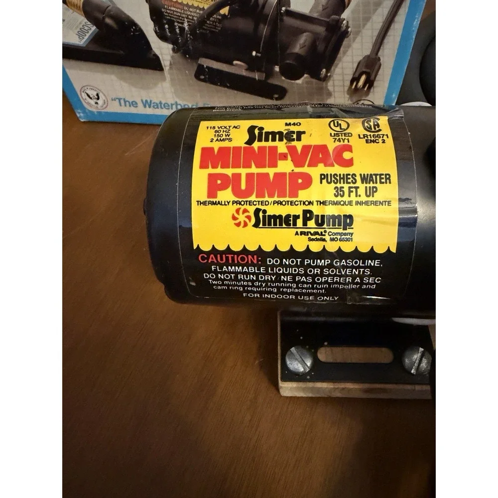 Simer Mini-Vac M40 Portable Utility Pump For Waterbeds And Multi Use